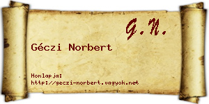 Géczi Norbert névjegykártya