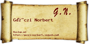 Géczi Norbert névjegykártya