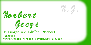 norbert geczi business card